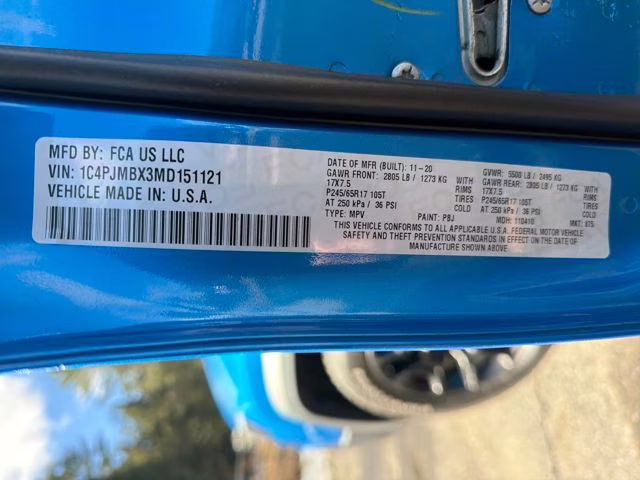 2021 Hydro Blue Pearlcoat Jeep Cherokee Trailhawk 4X4 SUV