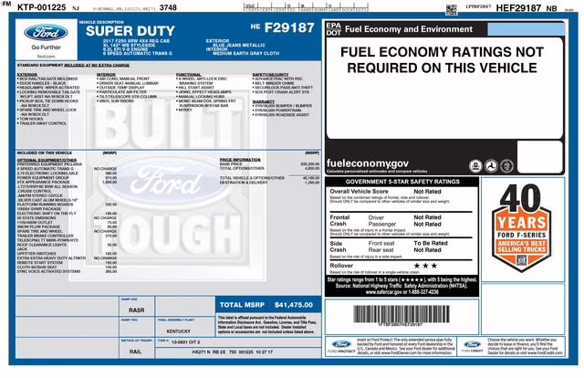 2017 Blue Ford Super Duty F-250 SRW XL 4X4 Truck
