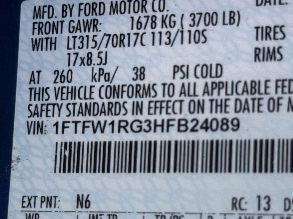 2017 Lightning Blue Ford F-150 Raptor 4X4 Truck