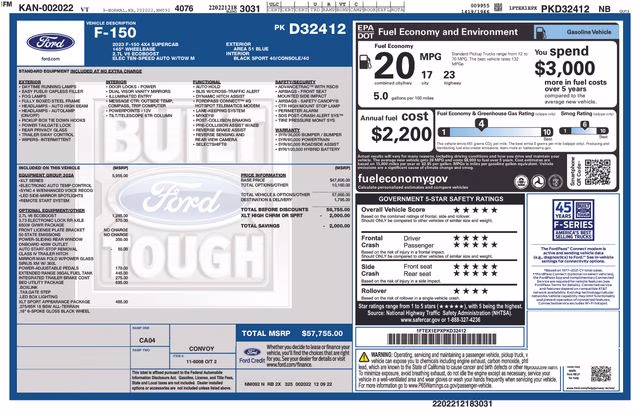 2023 Blue Ford F-150 XLT 4X4 Truck