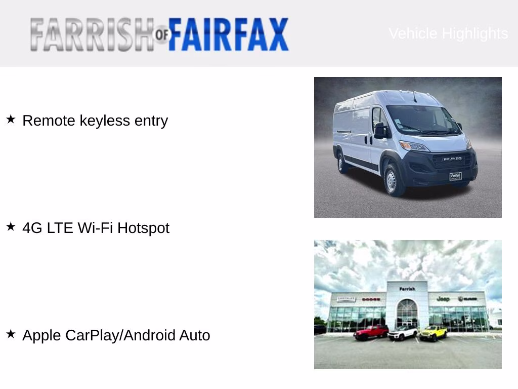 2026 Bright White Clearcoat Ram ProMaster 2500 High Roof FWD Van