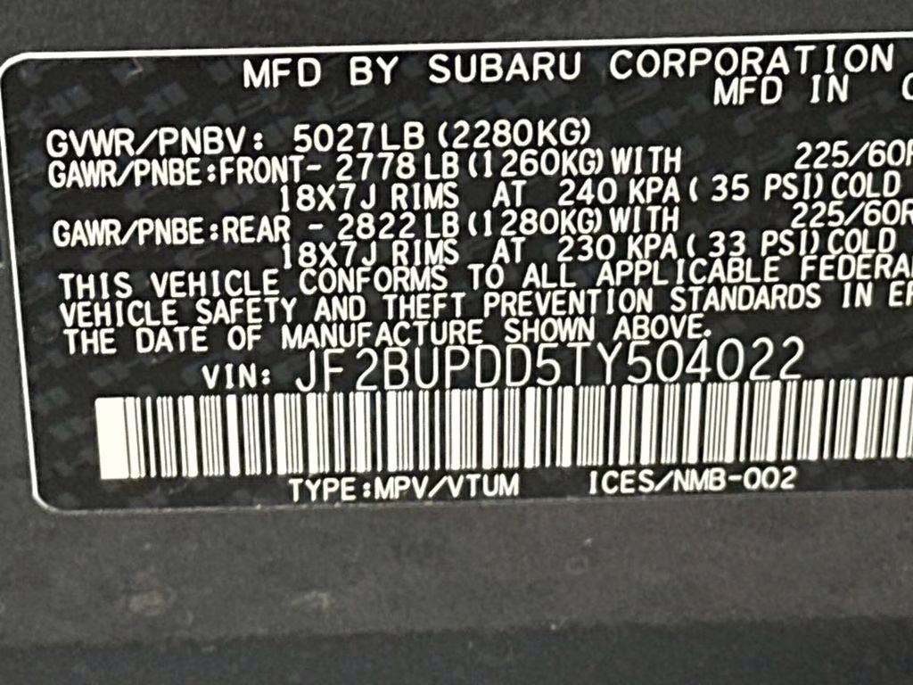 2026 Gray Subaru Outback Limited AWD SUV