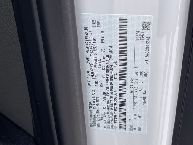 2026 Oxford White Ford Transit Cargo Van Base RWD Van