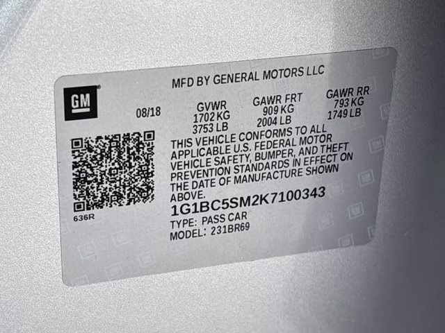 2019 Silver Ice Metallic Chevrolet Cruze LS FWD Sedan