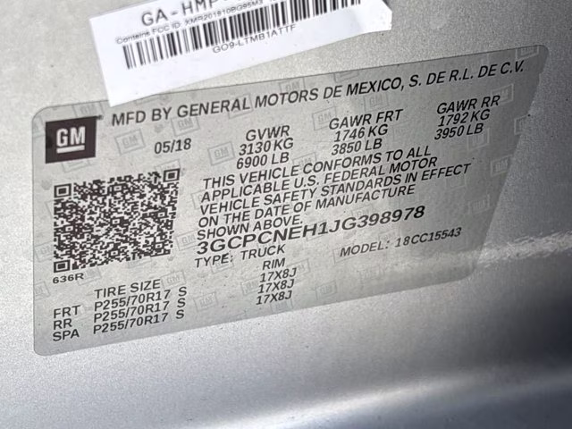 2018 Silver Ice Metallic Chevrolet Silverado 1500 WT RWD Truck