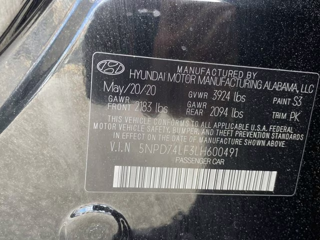 2020 Phantom Black Hyundai Elantra SE FWD Sedan