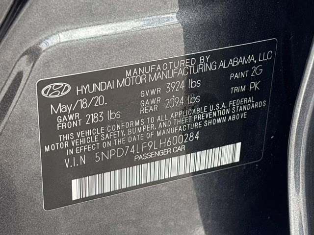 2020 Portofino Gray Hyundai Elantra SE FWD Sedan
