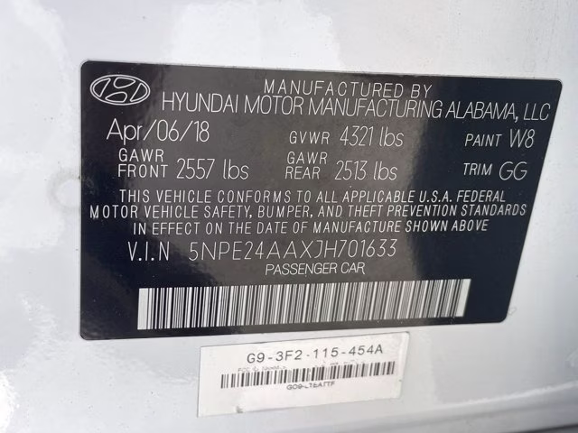2018 Quartz White Pearl Hyundai Sonata Eco FWD Sedan