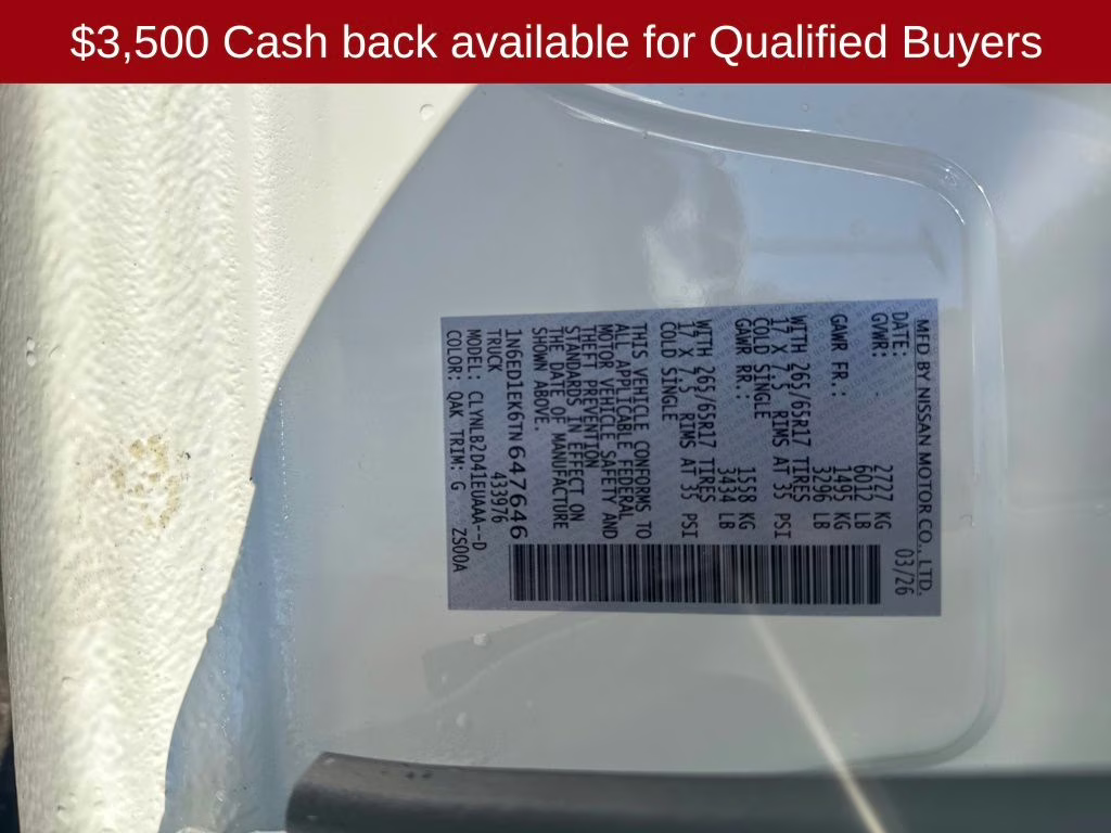 2026 Glacier White Nissan Frontier SV 4X4 Truck