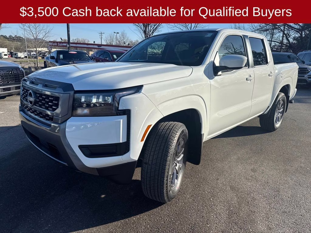 2026 Glacier White Nissan Frontier SV 4X4 Truck