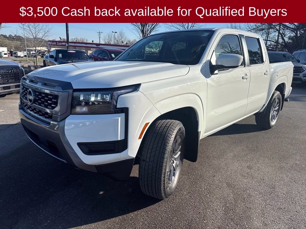 2026 Glacier White Nissan Frontier SV 4X4 Truck