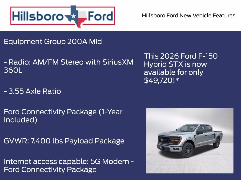 2026 Iconic Silver Metallic Ford F-150 STX 4X4 Truck
