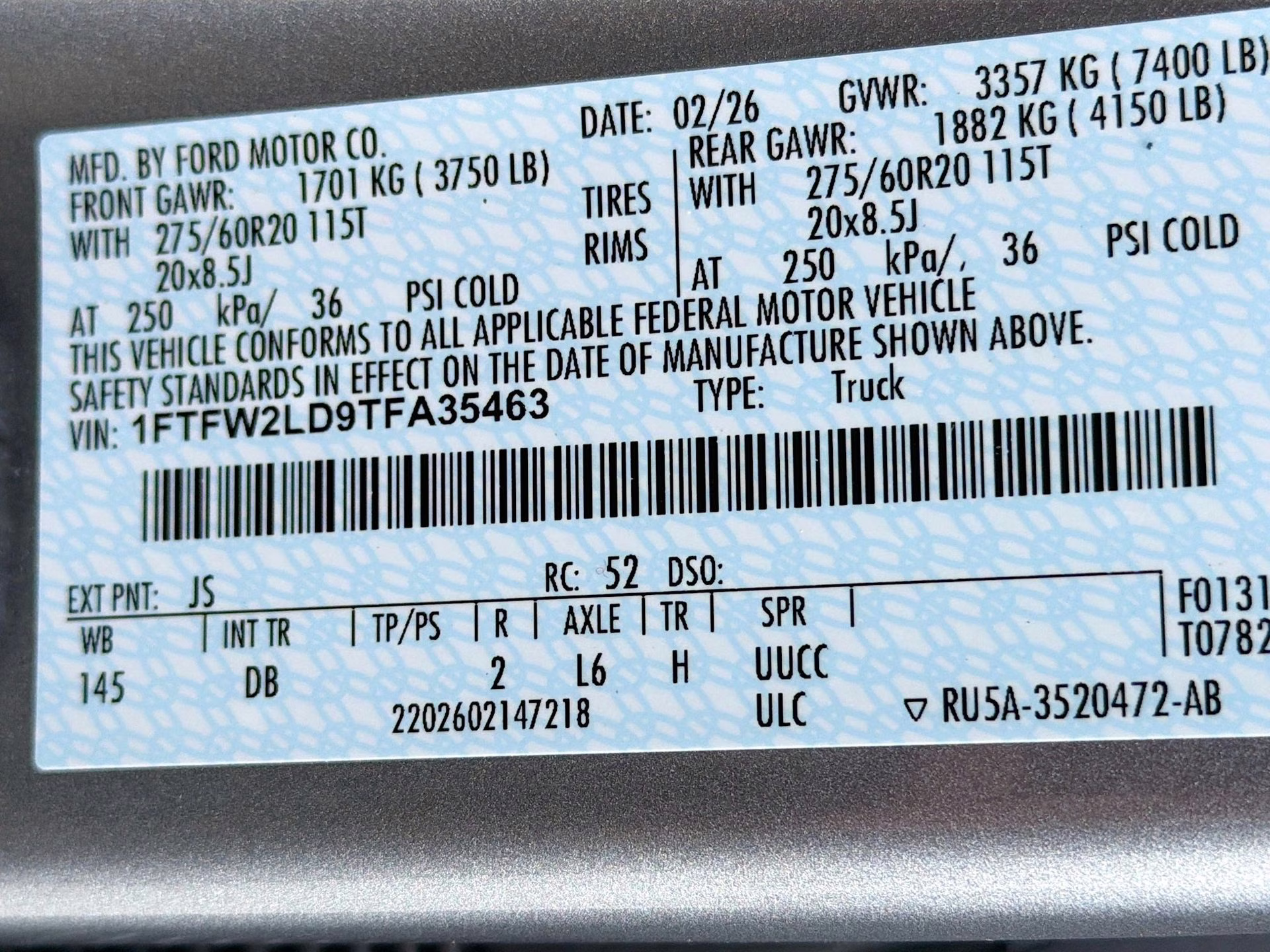 2026 Iconic Silver Metallic Ford F-150 STX 4X4 Truck