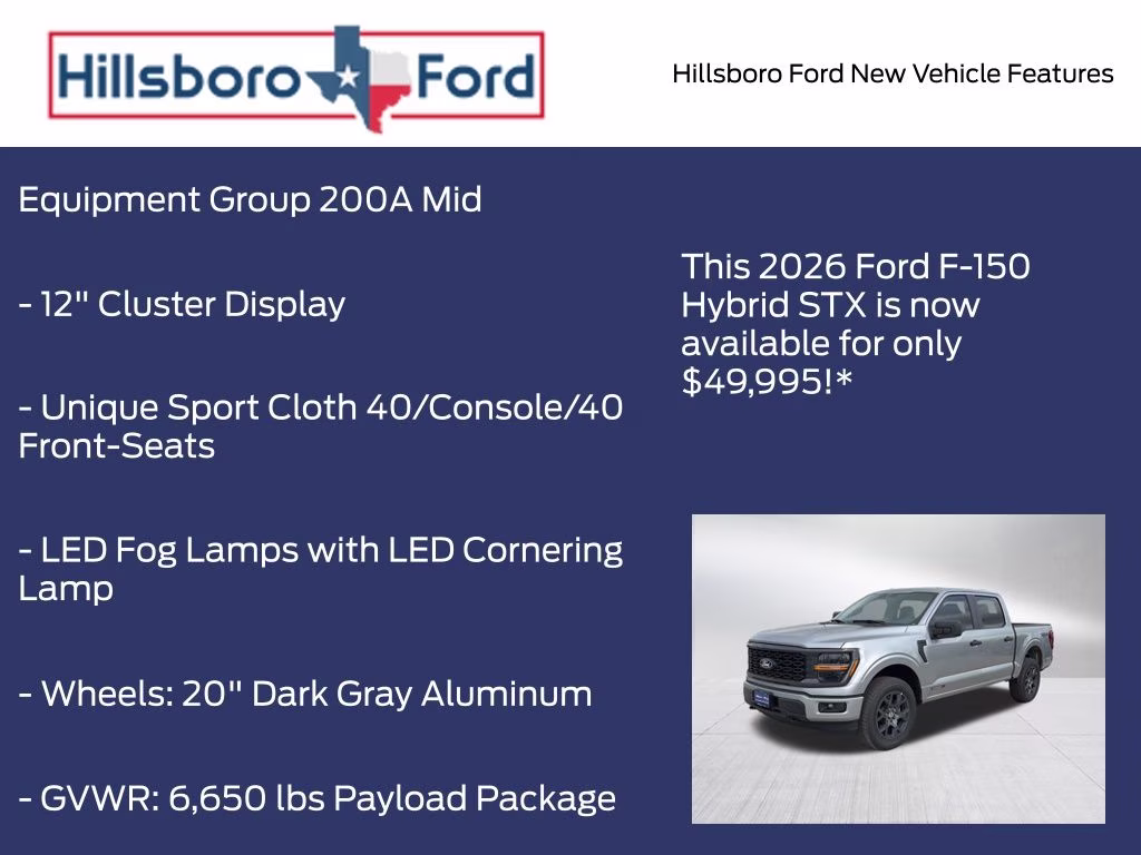2026 Iconic Silver Metallic Ford F-150 STX 4X4 Truck