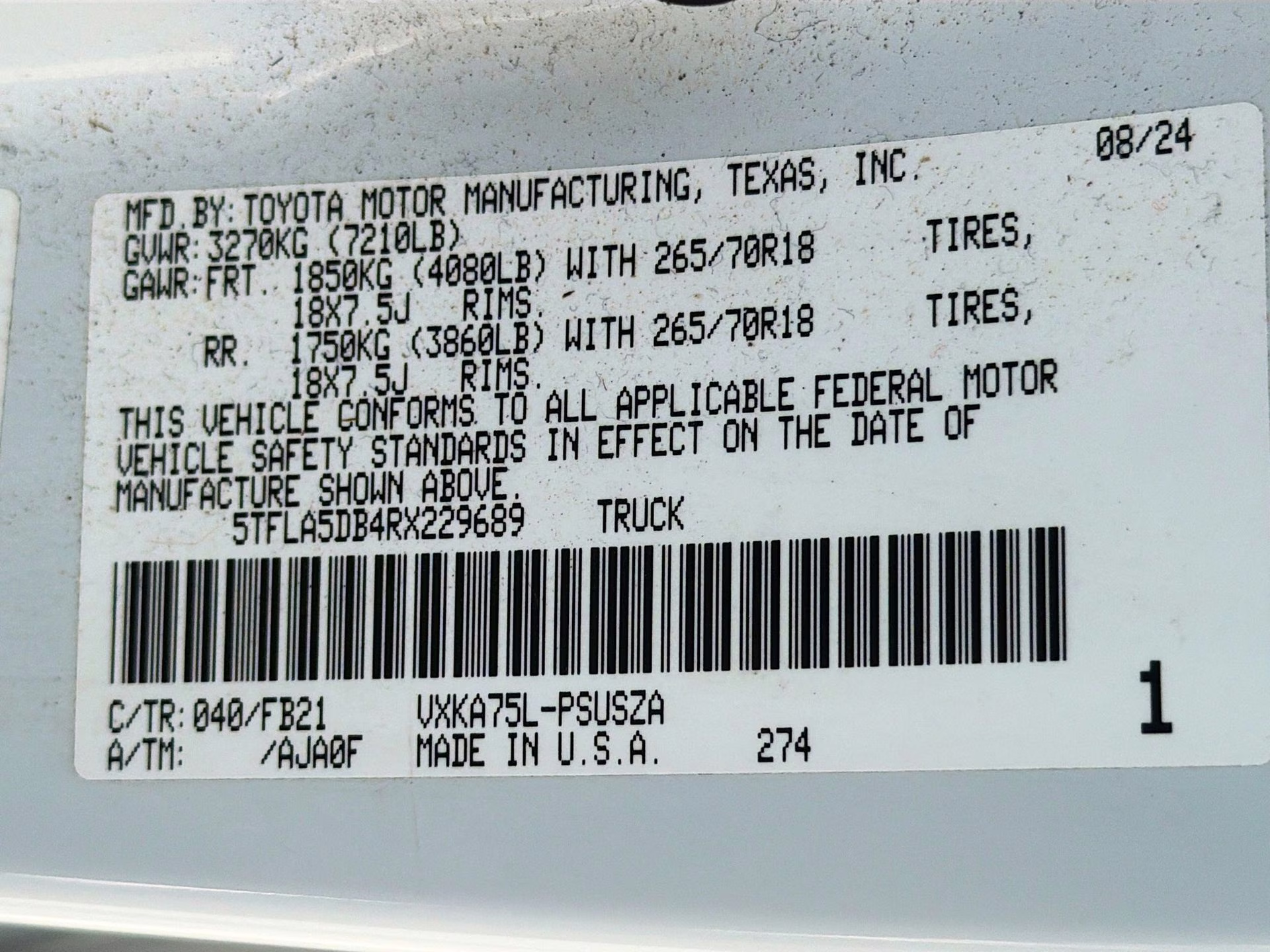 2024 Ice Cap Toyota Tundra SR5 4X4 Truck