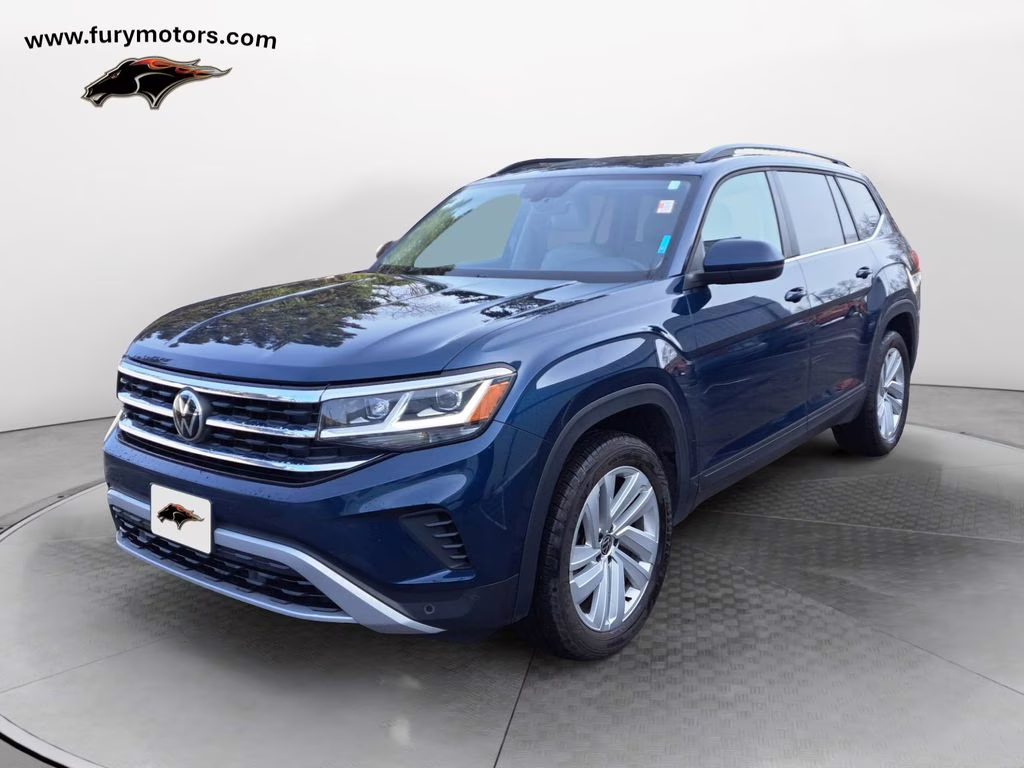 2021 Pacific Blue Metallic Volkswagen Atlas 3.6L V6 SE w/Technology AWD SUV