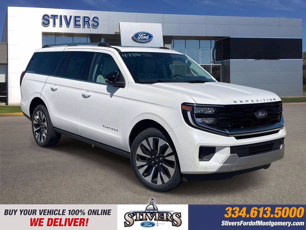 2026 Star White Metallic Tri-Coat Ford Expedition Max Platinum 4X4 SUV