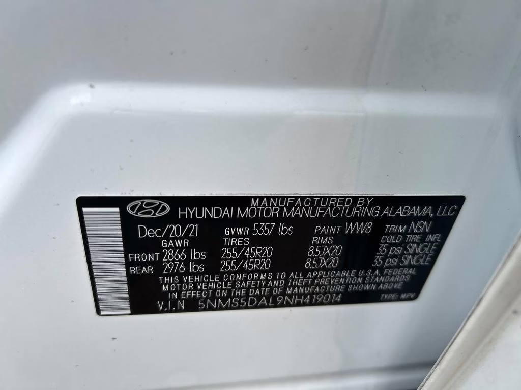 2022 Quartz White Hyundai Santa Fe Calligraphy AWD SUV