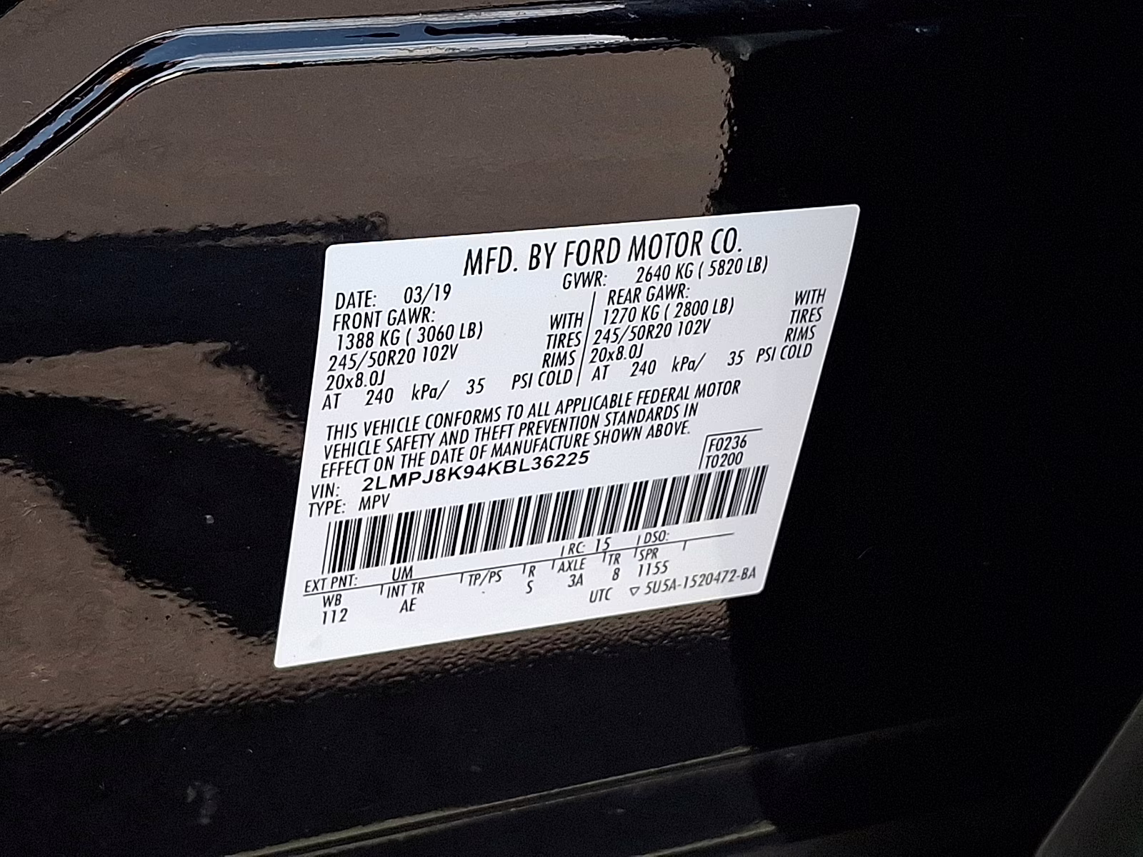 2019 Infinite Black Metallic - UM Lincoln Nautilus Select AWD