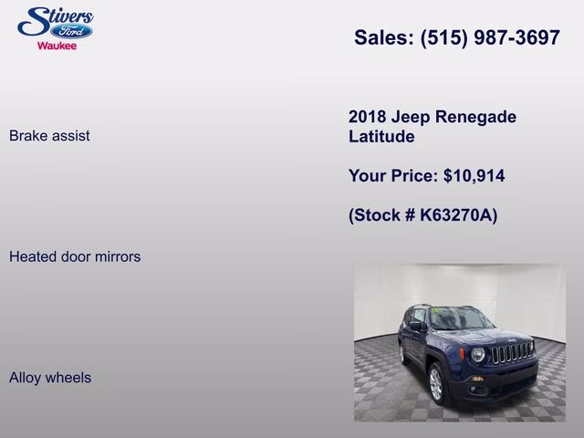 2018 Jetset Blue Jeep Renegade Latitude 4X4 SUV
