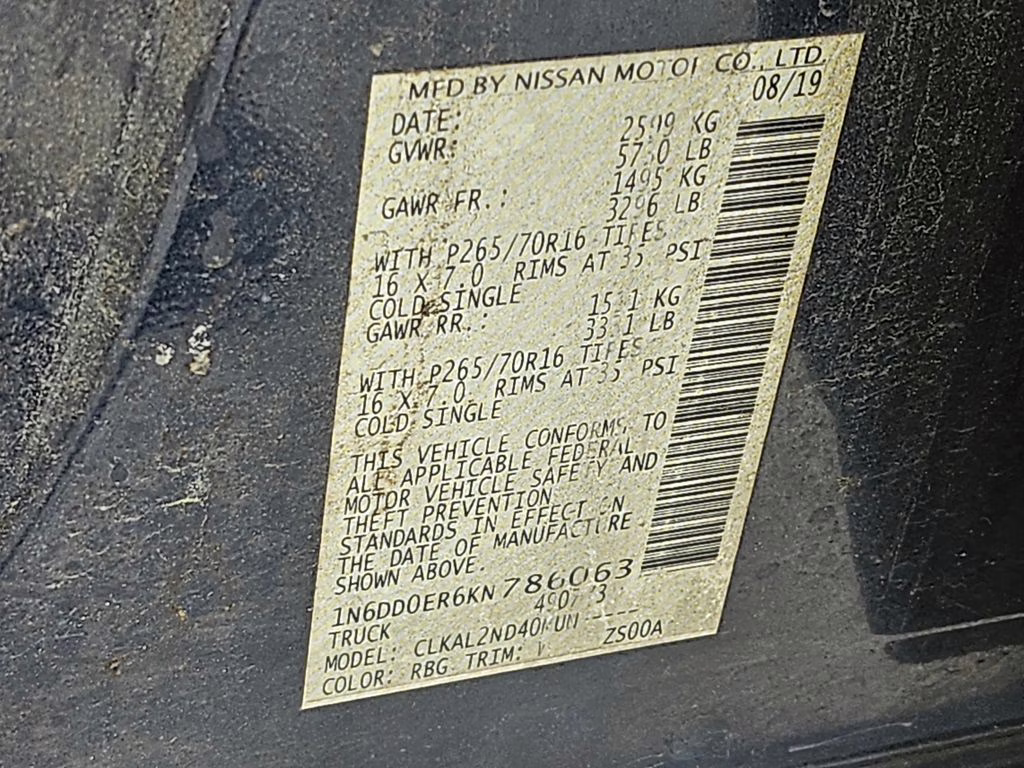 2019 Arctic Blue Metallic Nissan Frontier SV RWD Truck