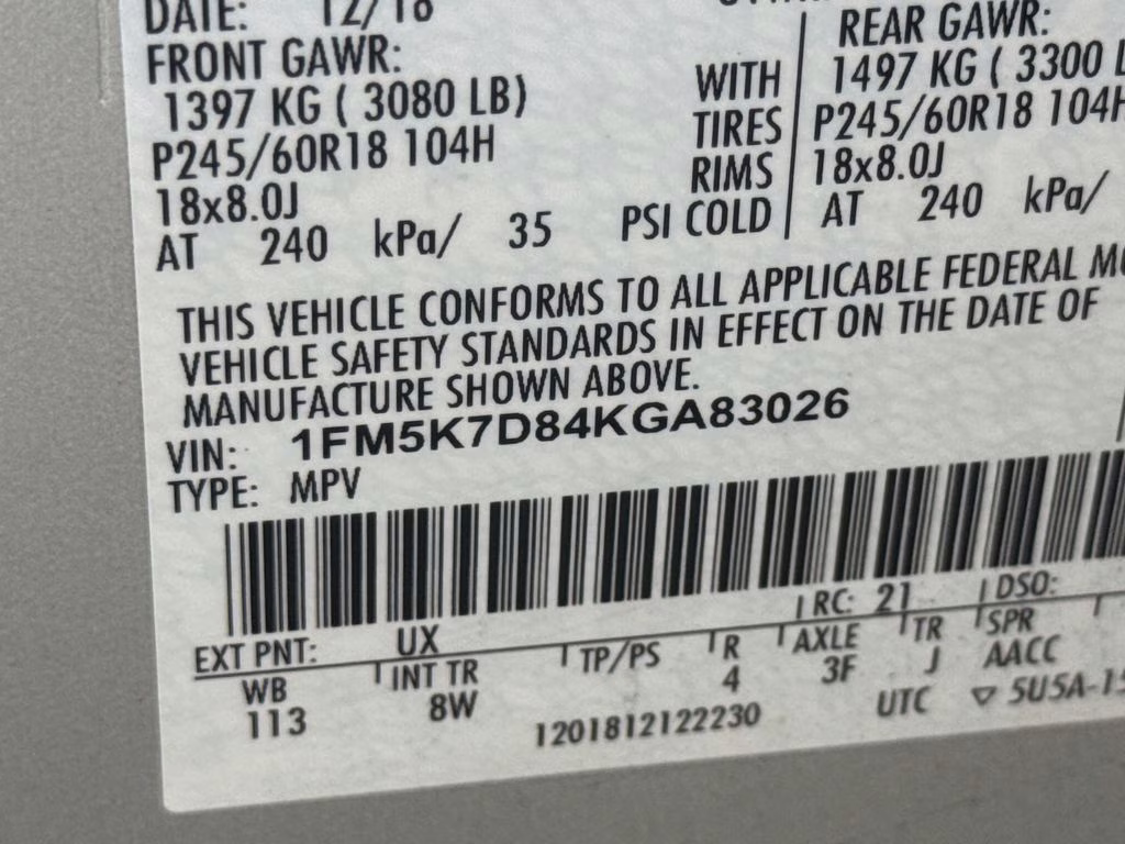 2019 Ingot Silver Ford Explorer XLT FWD SUV