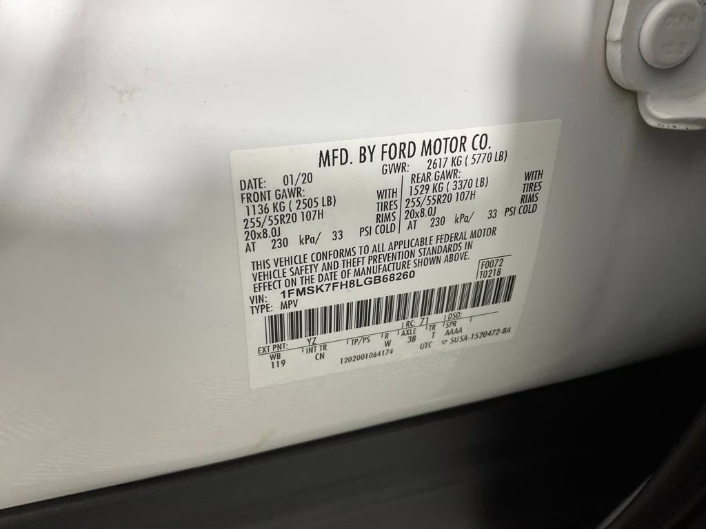 2020 Oxford White Ford Explorer Limited RWD SUV