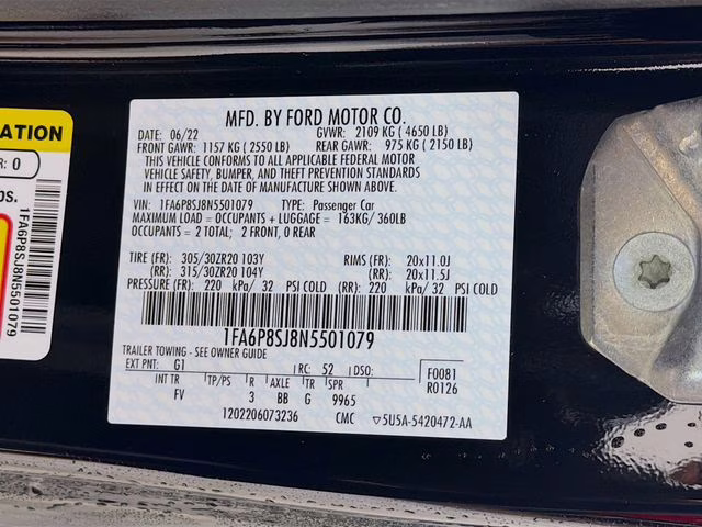 2022 Shadow Black Ford Mustang Shelby GT500 RWD Coupe