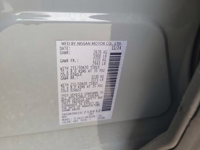 2025 Super Black Nissan Pathfinder Platinum FWD SUV