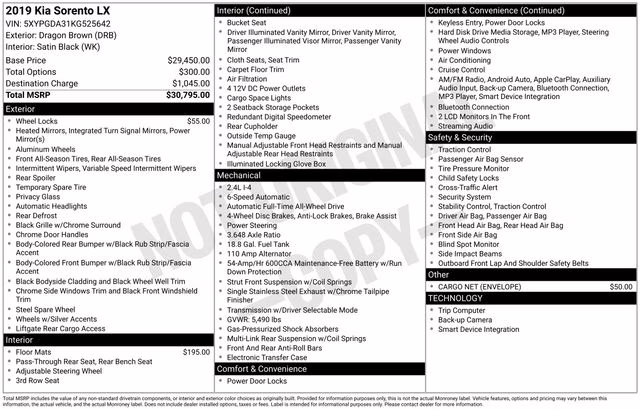 2019 Dragon Brown Kia Sorento LX AWD SUV