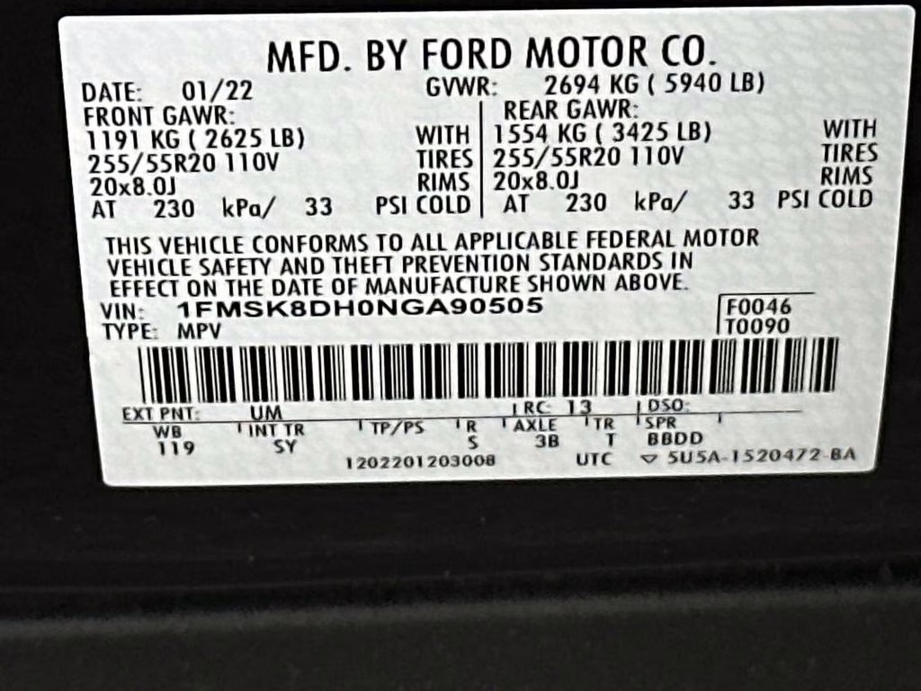 2022 Black Metallic Ford Explorer XLT 4X4 SUV