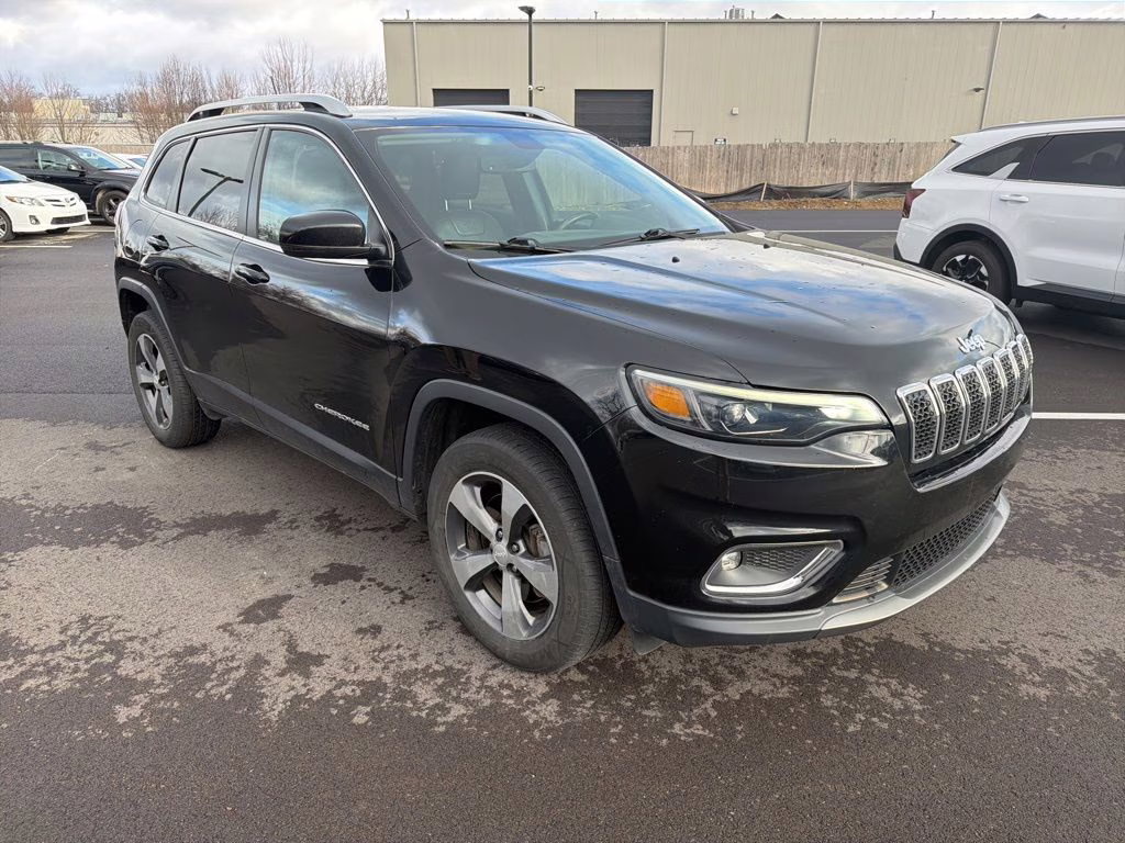 2019 Diamond Black Crystal Pearlcoat Jeep Cherokee Limited 4X4 SUV