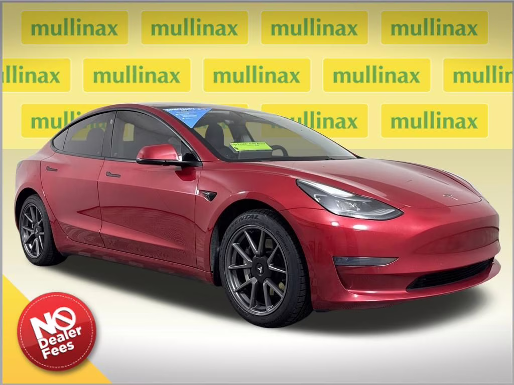 2021 Red Multi-Coat Tesla Model 3 Standard Range Plus RWD Sedan