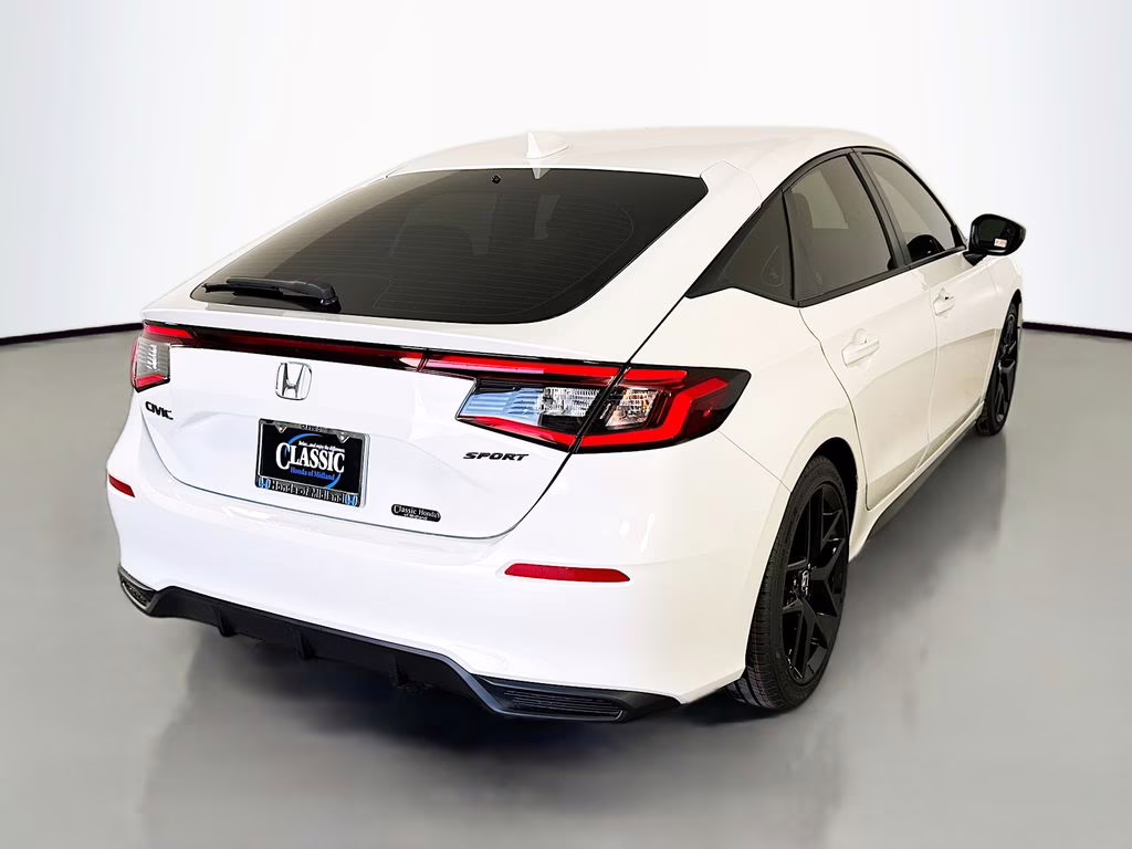 2026 Platinum White Pearl Honda Civic Sport FWD Hatchback