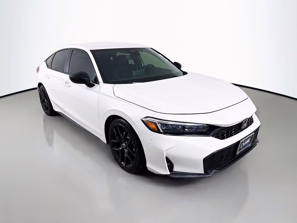 2026 Platinum White Pearl Honda Civic Sport FWD Hatchback