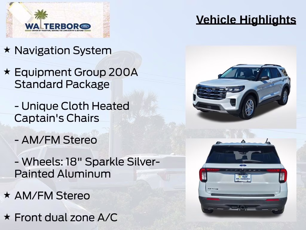 2026 Space White Metallic Ford Explorer Active RWD SUV