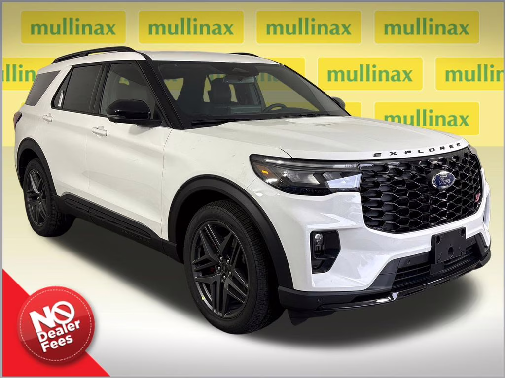 2026 Star White Metallic Tri-Coat Ford Explorer ST 4X4 SUV