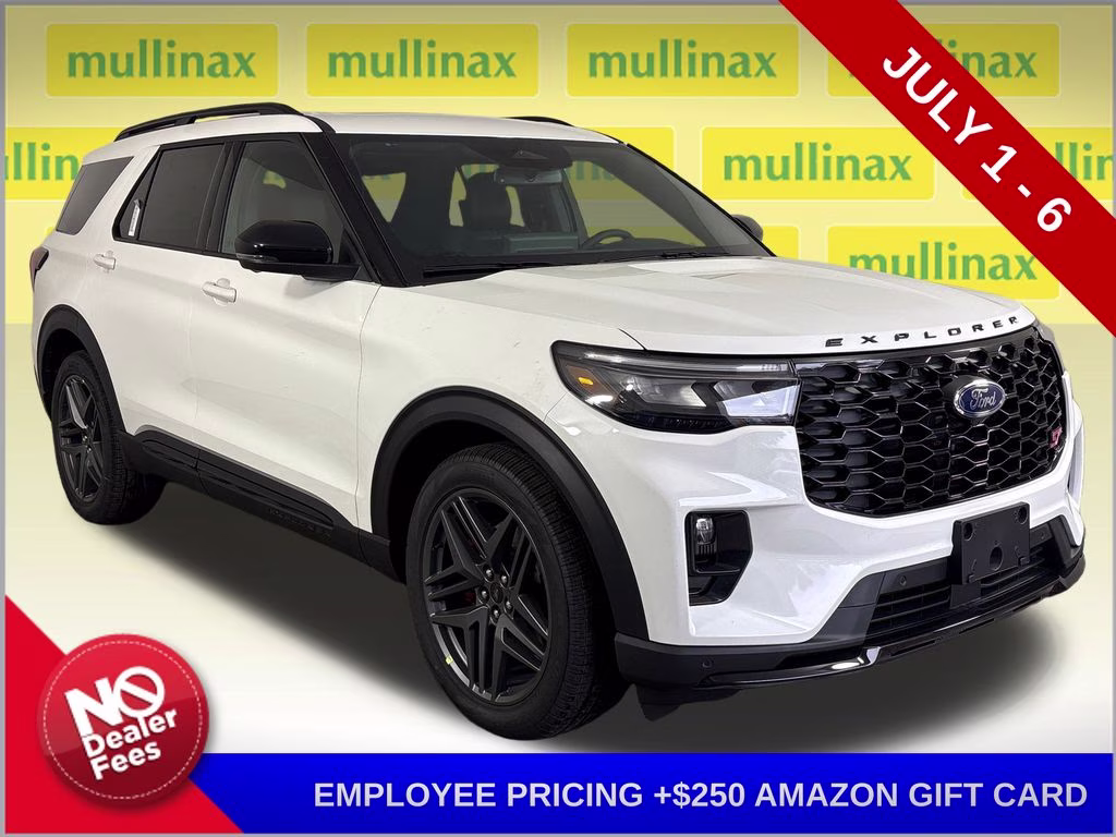 2026 Star White Metallic Tri-Coat Ford Explorer ST 4X4 SUV