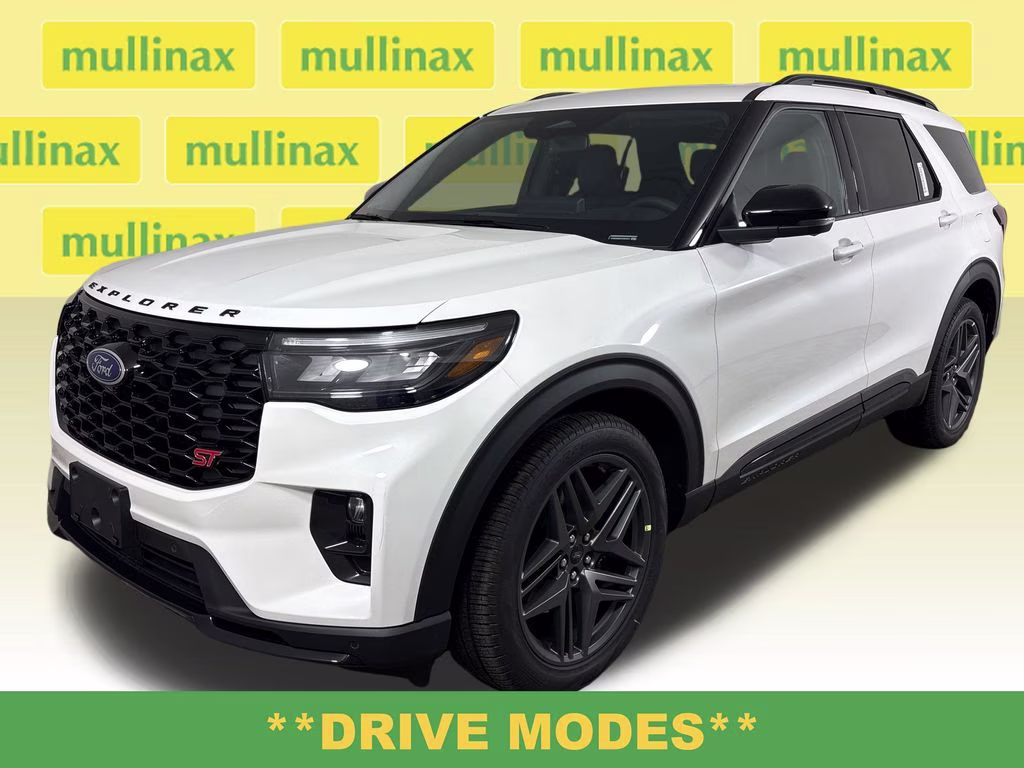 2026 Star White Metallic Tri-Coat Ford Explorer ST 4X4 SUV