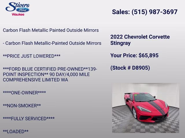 2022 Torch Red Chevrolet Corvette Stingray RWD Coupe