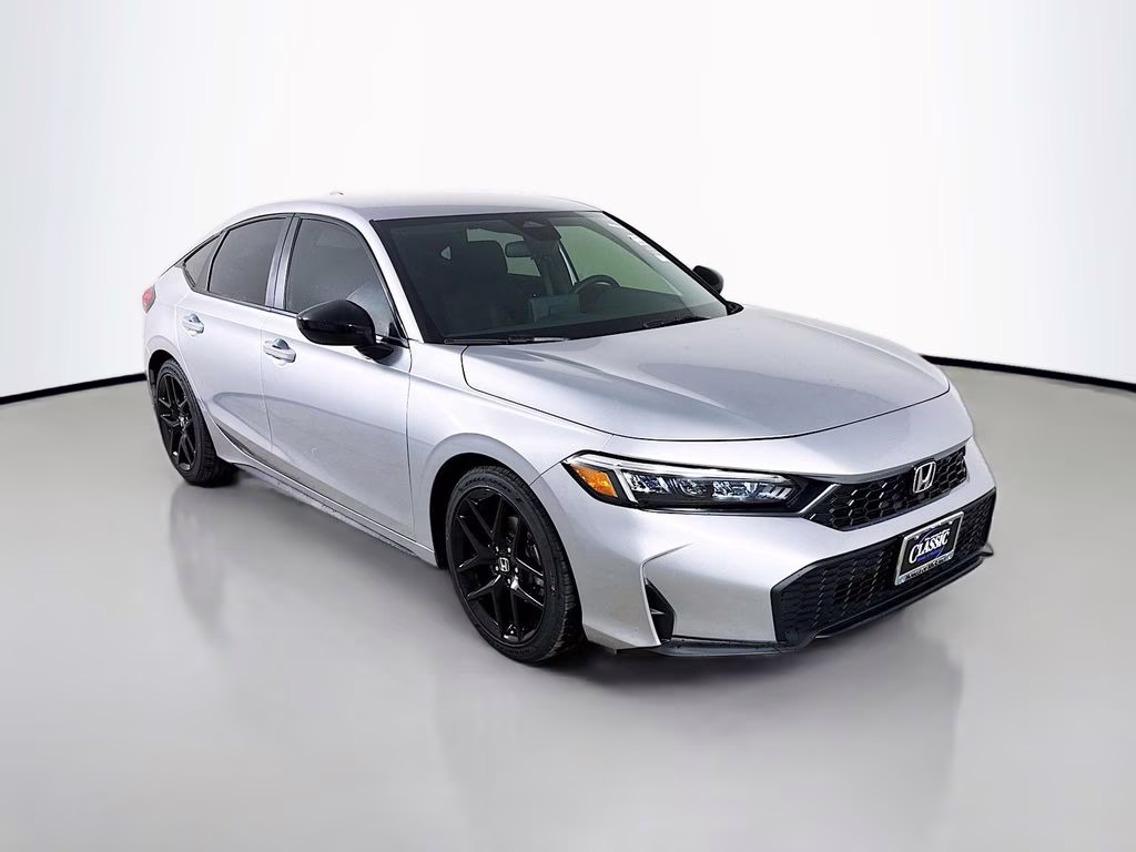 2026 Solar Silver Metallic Honda Civic Sport FWD Hatchback