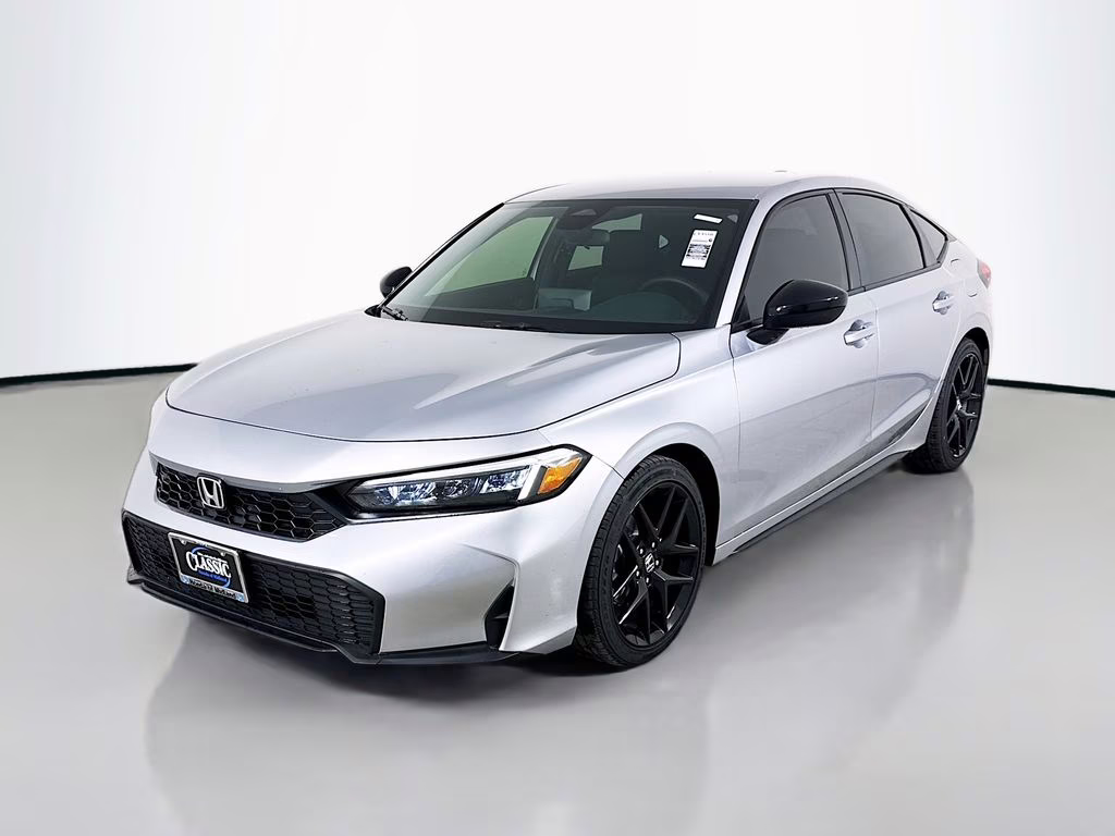 2026 Solar Silver Metallic Honda Civic Sport FWD Hatchback