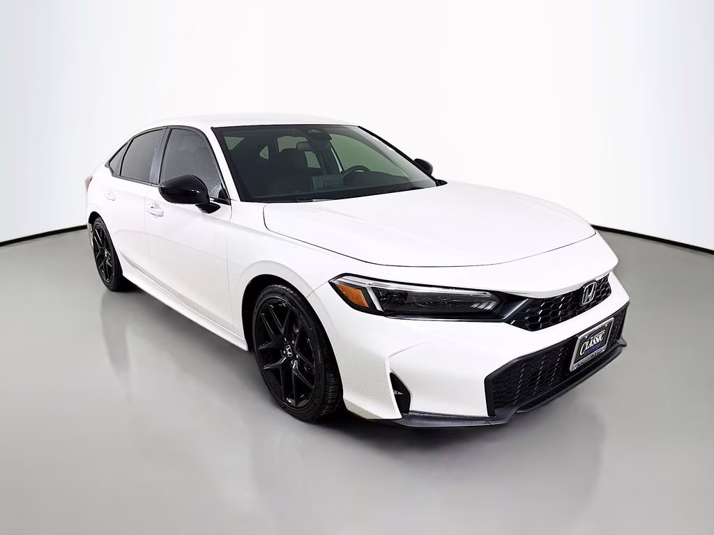 2026 Platinum White Pearl Honda Civic Sport FWD Sedan