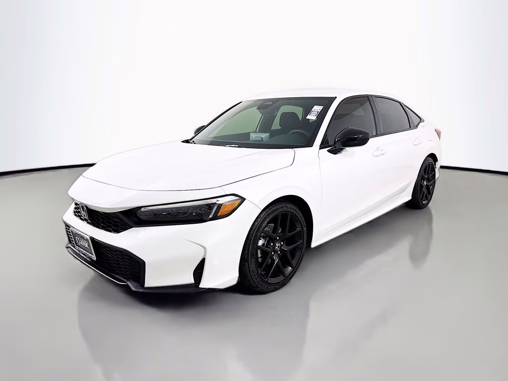 2026 Platinum White Pearl Honda Civic Sport FWD Sedan