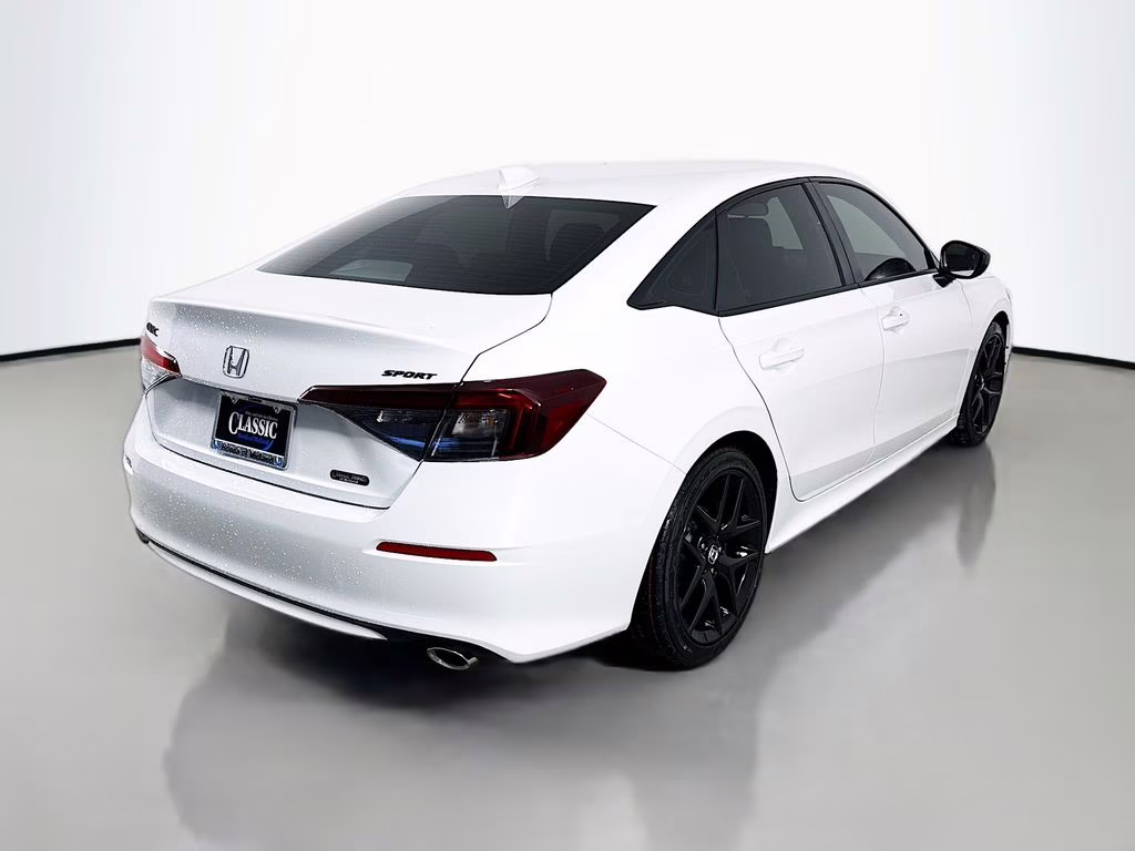 2026 Platinum White Pearl Honda Civic Sport FWD Sedan