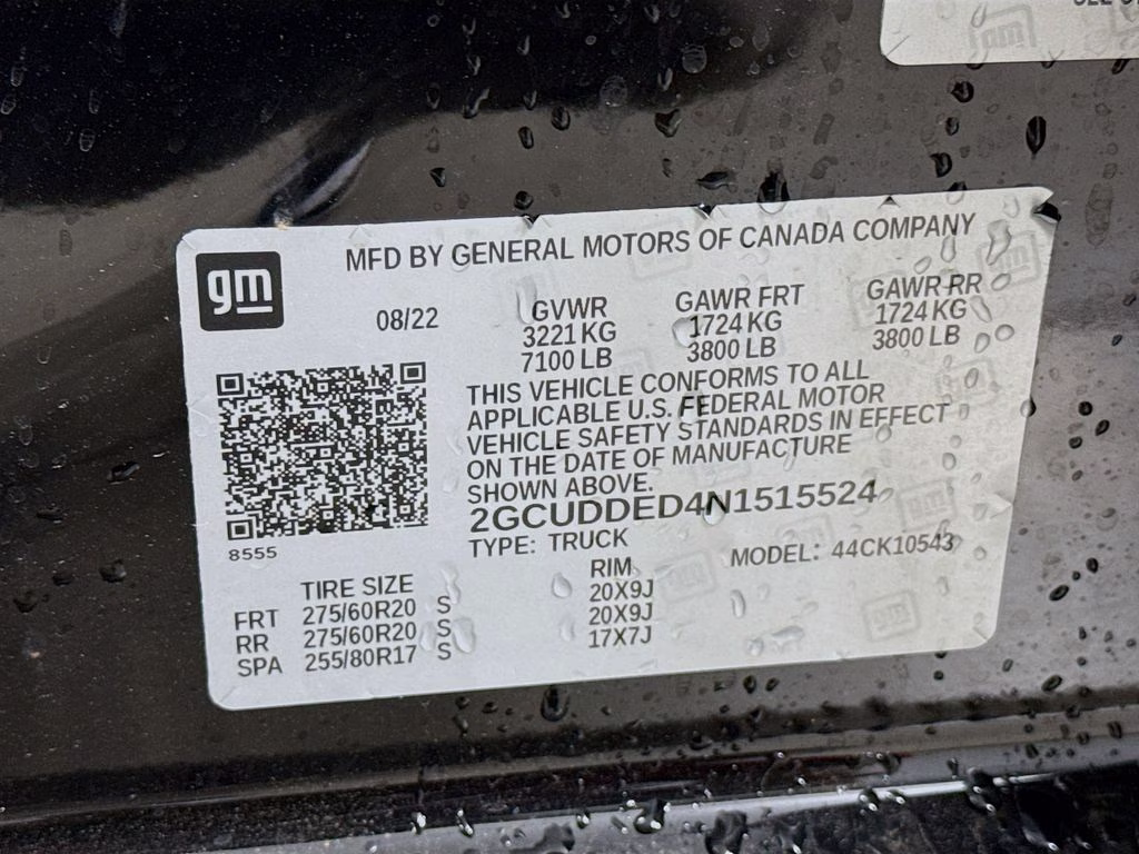 2022 Black Chevrolet Silverado 1500 LT 4X4 Truck