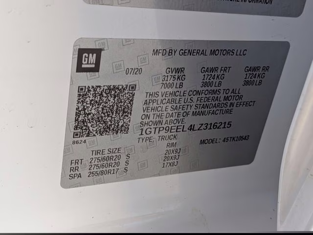 2020 Summit White GMC Sierra 1500 AT4 4X4 Truck