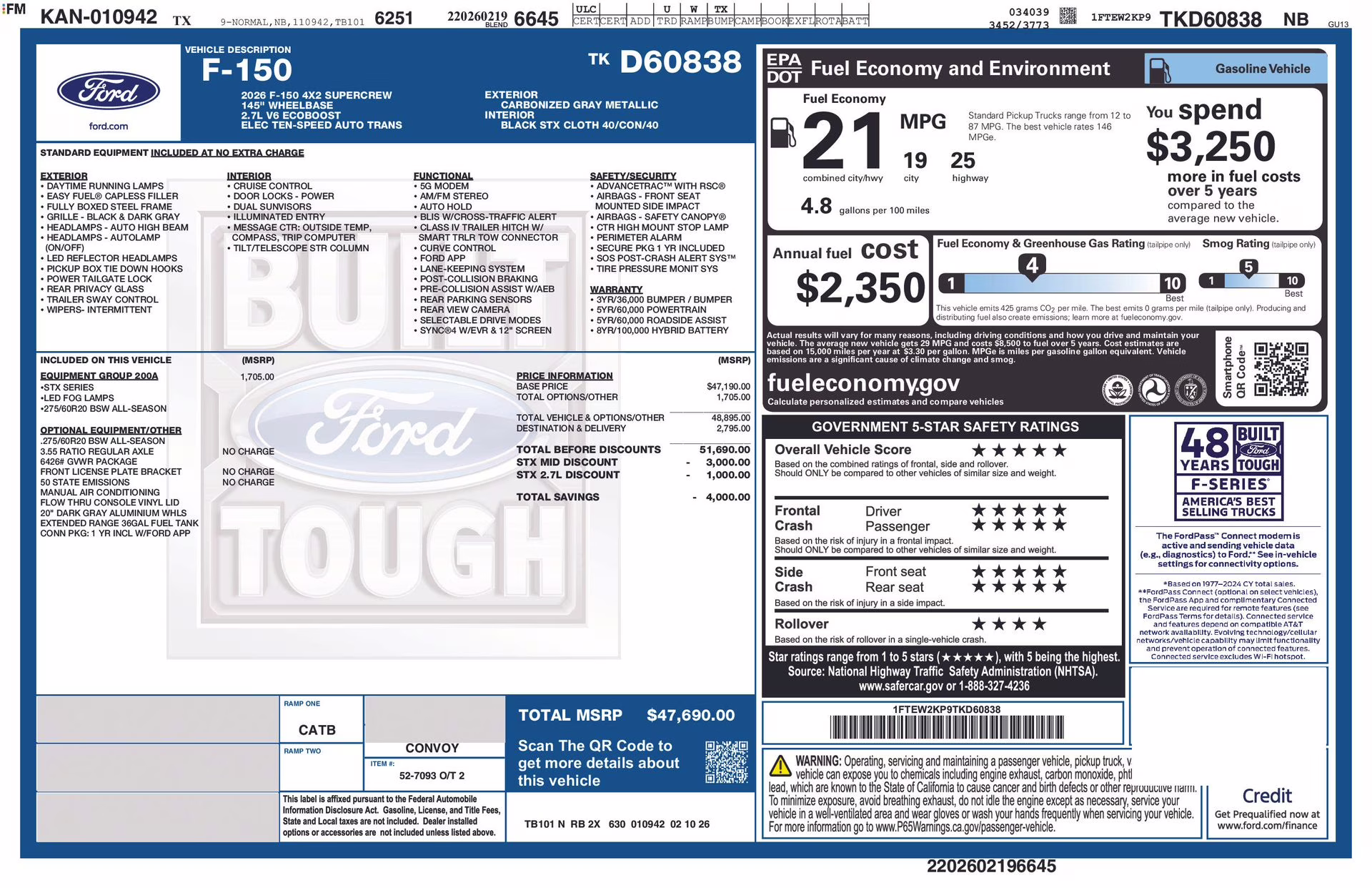 2026 Carbonized Gray Metallic Ford F-150 STX RWD Truck