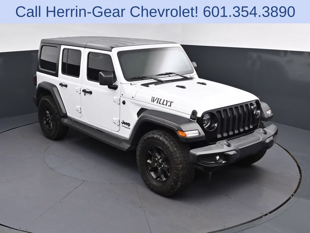 2021 Bright White Clearcoat Jeep Wrangler Unlimited Willys 4X4 SUV