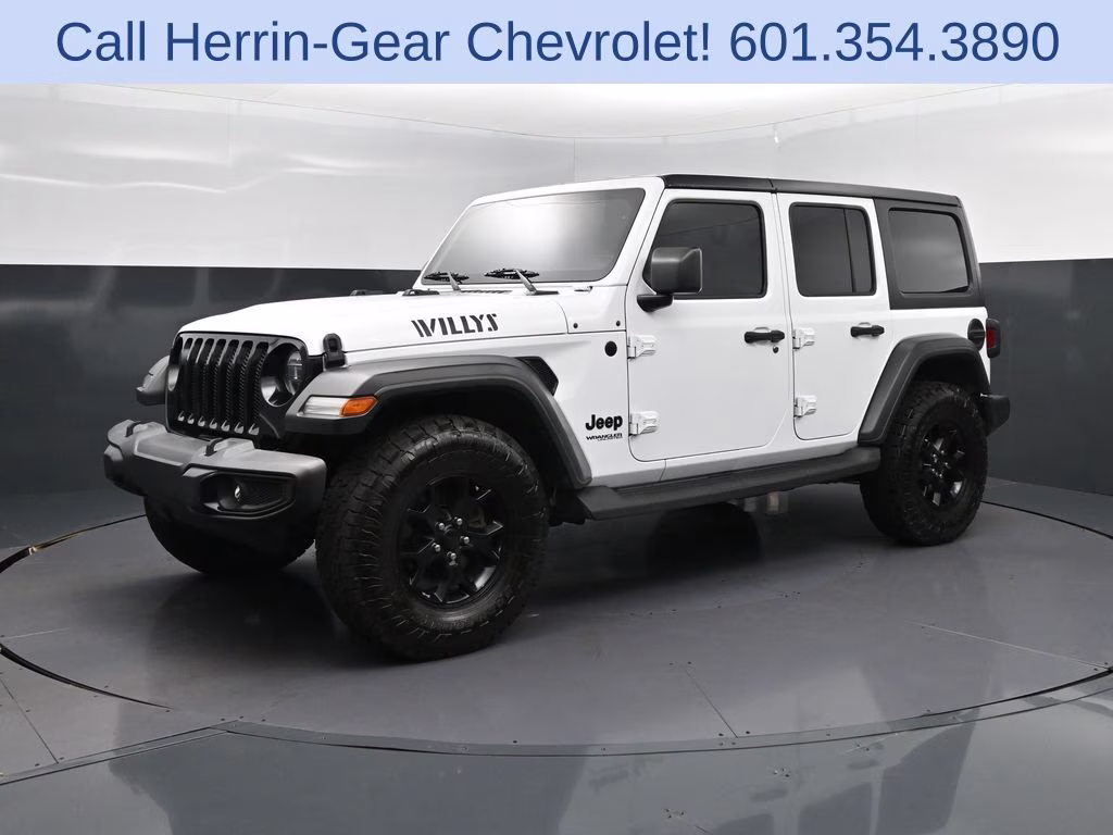 2021 Bright White Clearcoat Jeep Wrangler Unlimited Willys 4X4 SUV